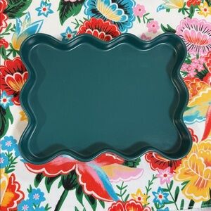 NWT Room Essentials Teal Ceramic Wavy Tray